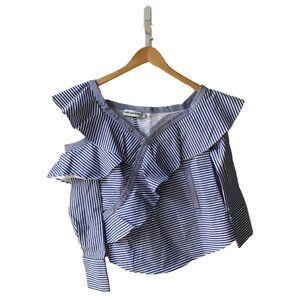 Self-Portrait Striped Frill Top